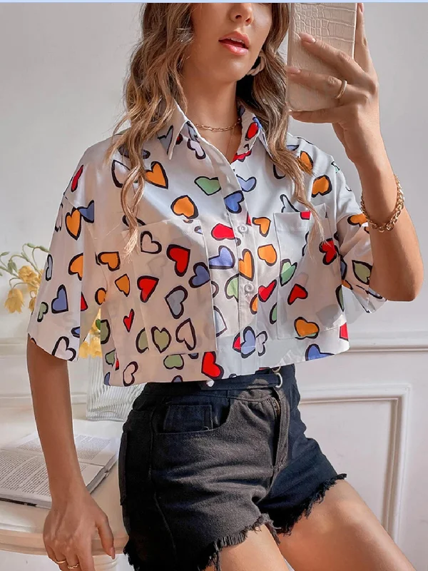 TANDUL  Women Regular Fit Printed Casual Shirt Trendy Floral Short Sleeve