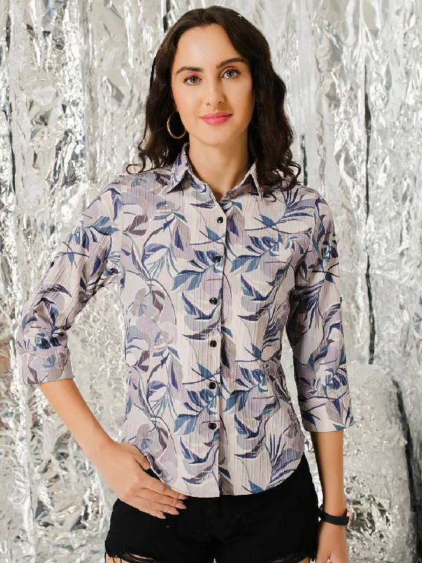 TANDUL  Women Regular Fit Printed Casual Shirt Comfortable Peplum Short Shirt