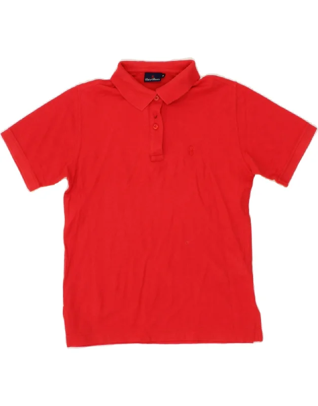 CONTE OF FLORENCE Womens Polo Shirt UK 10 Small Red Cotton Chic Embellished Short Sleeve