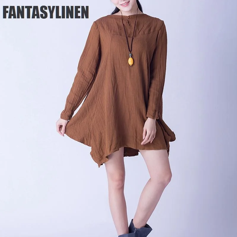 Yellow Linen Casual Loose Shirt  Women Clothes S0802A Soft Cotton Short Shirt