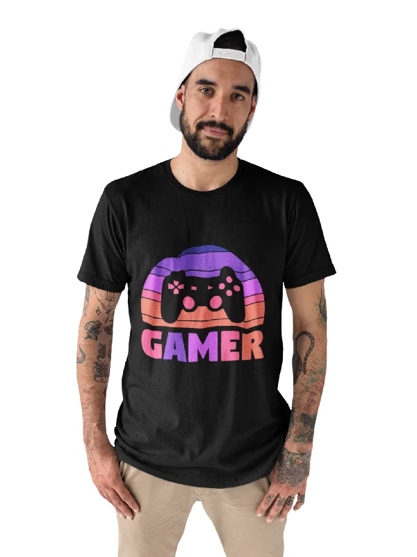 Gamer Printed Tshirt by UQ(Black) Comfortable Loose Short Sleeve