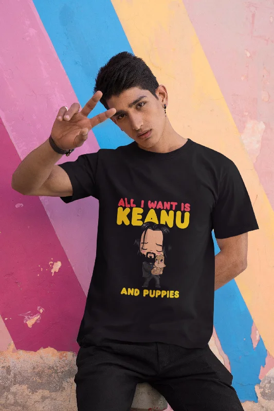 Keanu Printed Tshirt by UQ(Black) Casual Button-Up Short Tee