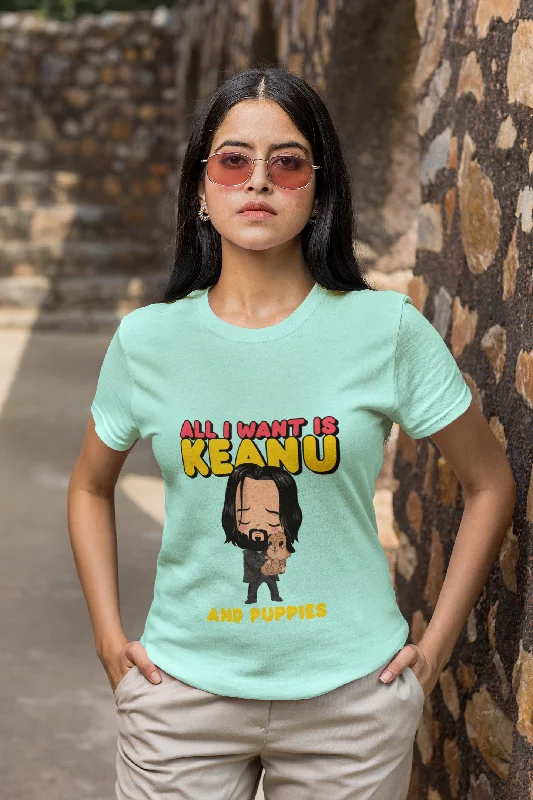 Keanu Printed Tshirt by UQ(Mint) Chic Button-Up Short Shirt