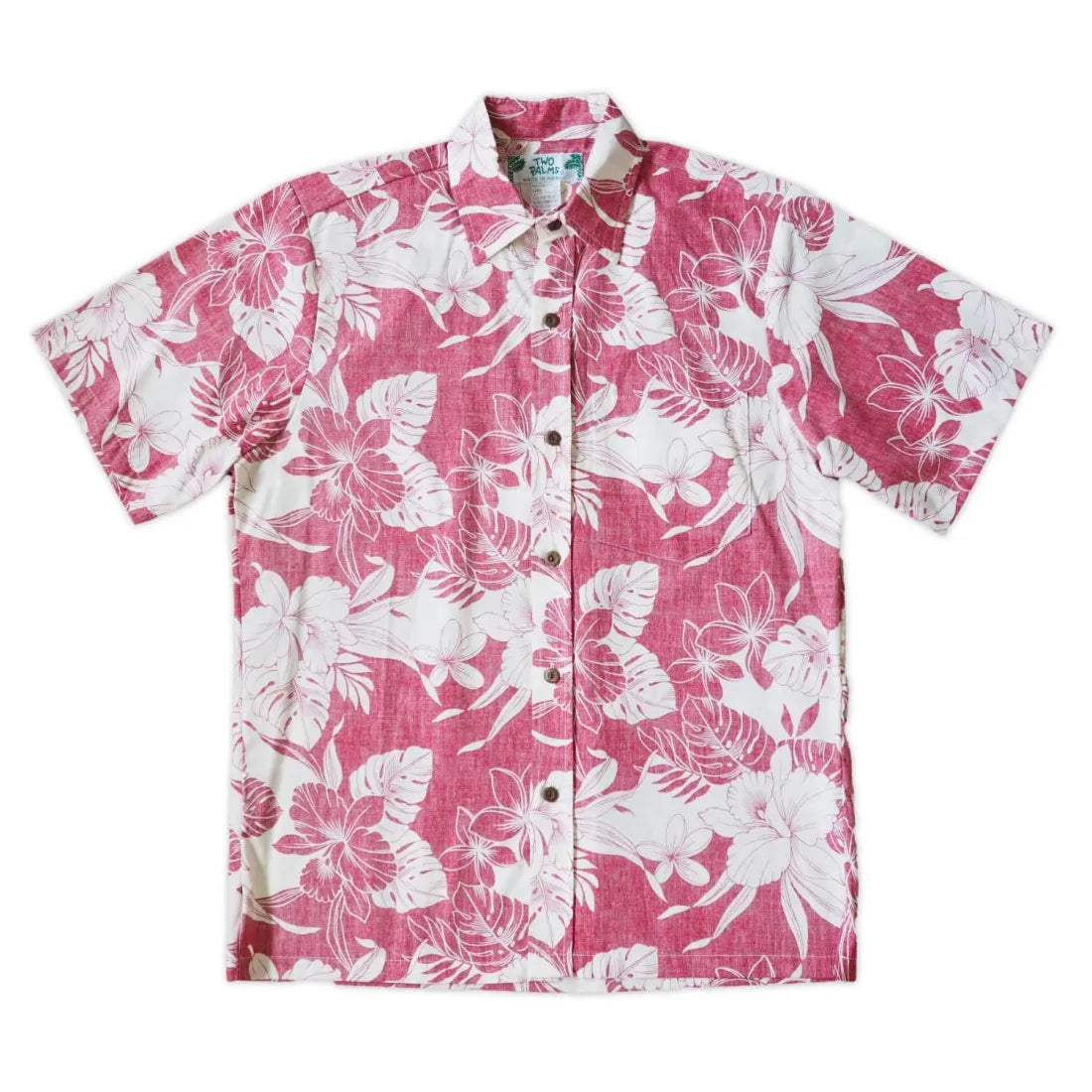 Orchid Shadow Red Hawaiian REVERSE Shirt Casual Boxy Short Shirt