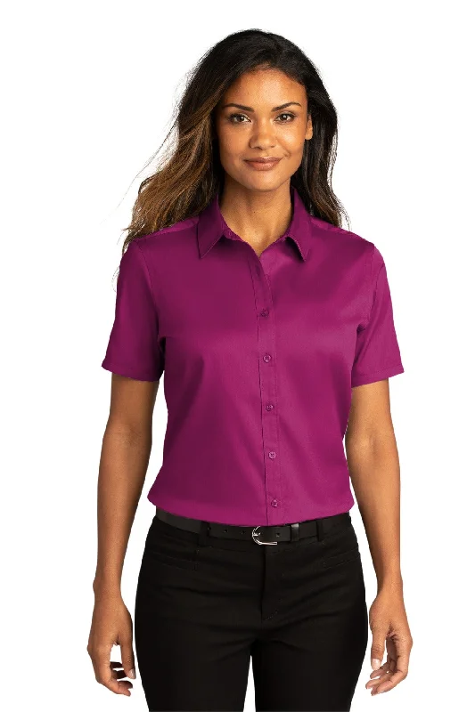 Port Authority Women's Short Sleeve SuperPro ReactTwill Shirt. LW809 1 of 2 Comfortable Stretch Short Shirt