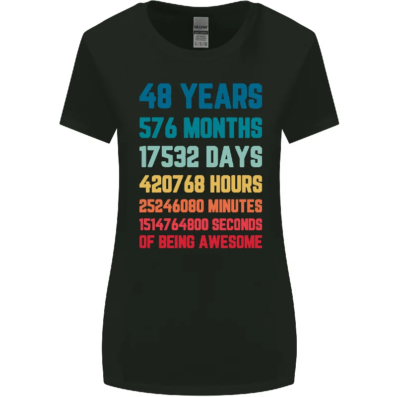 48th Birthday 48 Year Old Womens Wider Cut T-Shirt Fitted T-Shirt Seamless Stretchy