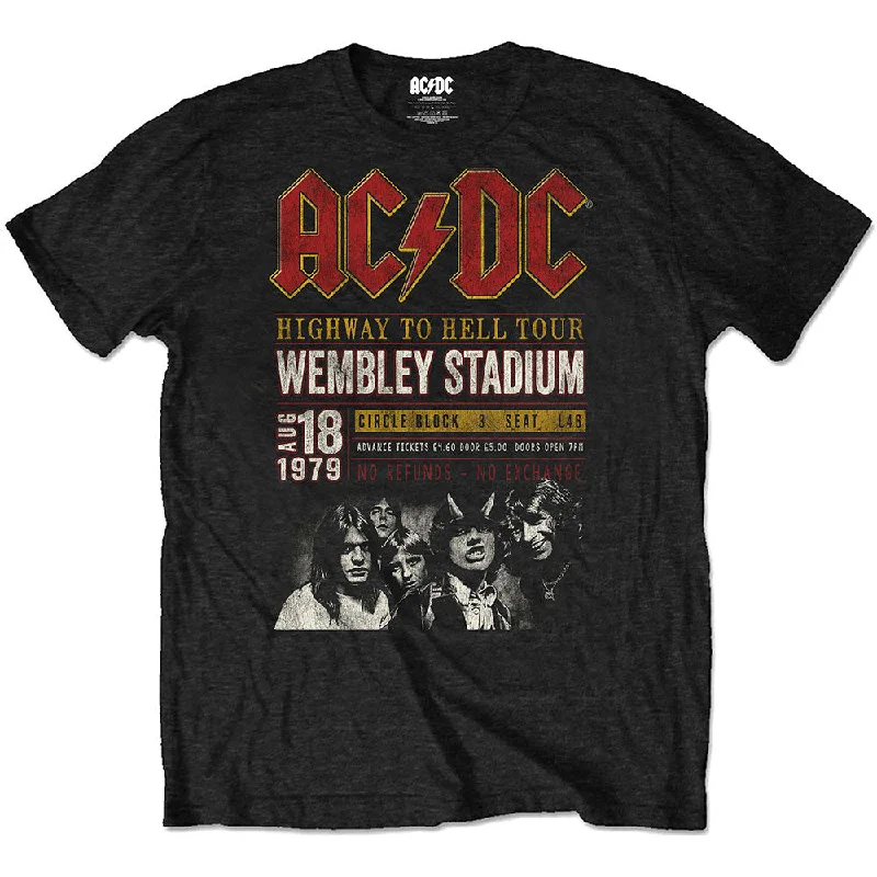 AC/DC Unisex Eco-T-Shirt: Wembey '79 Machine Wash Dry Clean Hand Wash