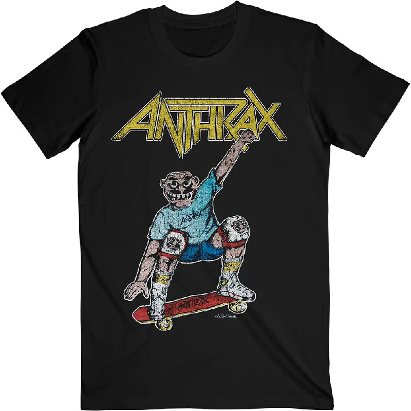 Anthrax | Official Band T-Shirt | Spreading Skater Notman Vintage (Back Print) Silk Blend Satin Velvet