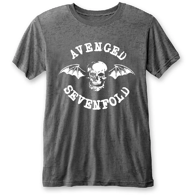 Avenged Sevenfold | Official Band T-Shirt | Deathbat (Burn Out) Print Jacquard Patchwork