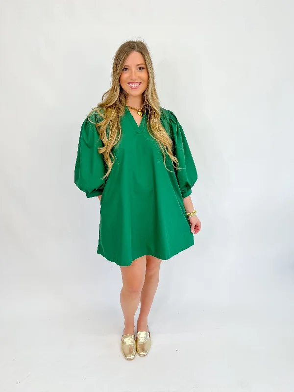 [Entro] Bring Me Along Mini Dress-Green Cozy Cowl Neck Mini Dress