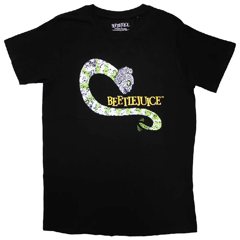 Beetlejuice | Official T-Shirt | Beetlesnake V-Neck T-Shirt Long Sleeve Cotton