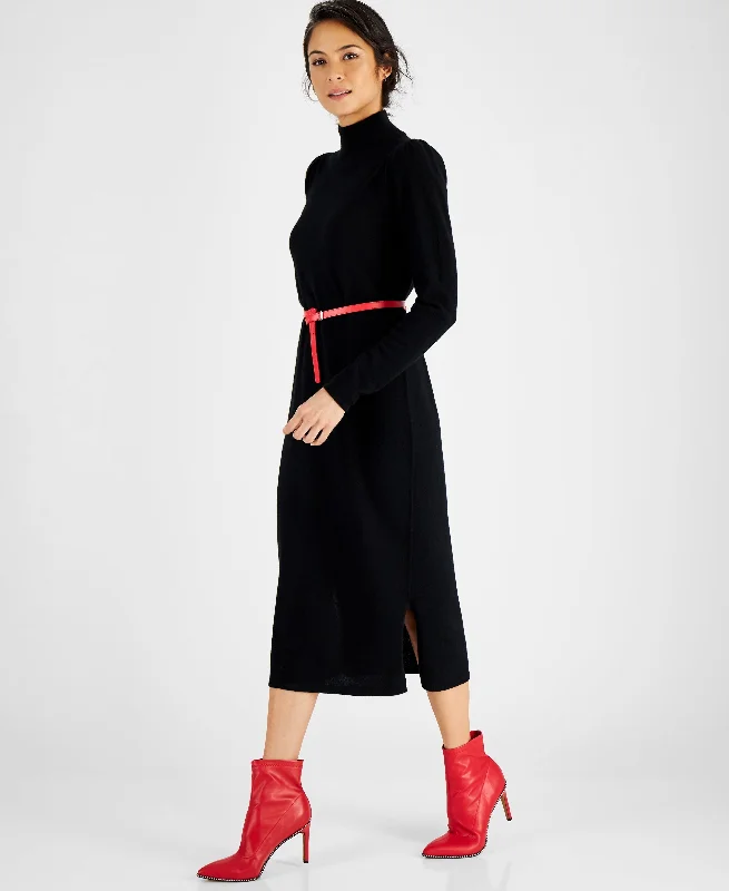 Charter Club Cashmere Mock Neck Midi Dress Comfortable Adjustable Strap Midi Dress