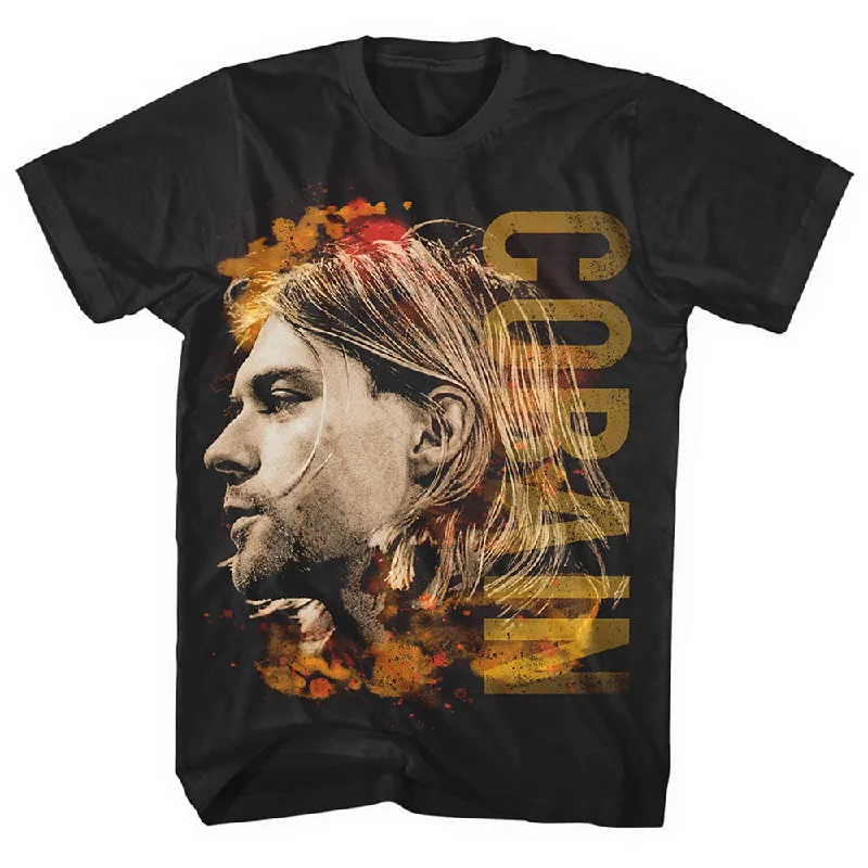 Kurt Cobain | Official Band T-Shirt | Coloured Side View Plaid T-Shirt Polka Dot Checkered