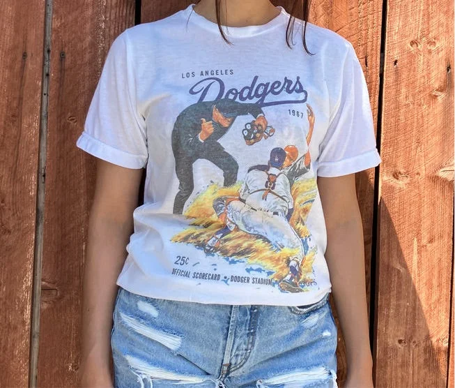 Dodgers Graphic T-shirt 1967 Mesh Canvas Denim