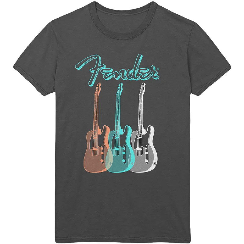 Fender | Official Band T-Shirt | Triple Guitar Oversized T-Shirt Spandex breathable