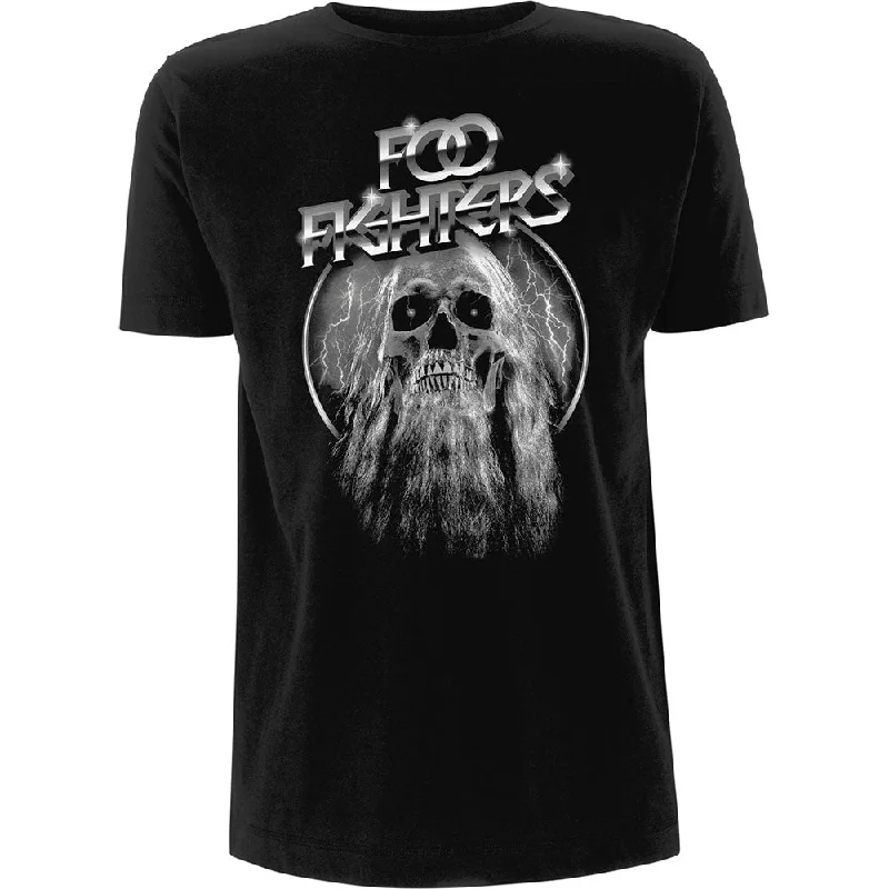 Foo Fighters | Official Band T-Shirt | Bearded Skull Nylon Fabric Polyester Fabric Spandex Fabric