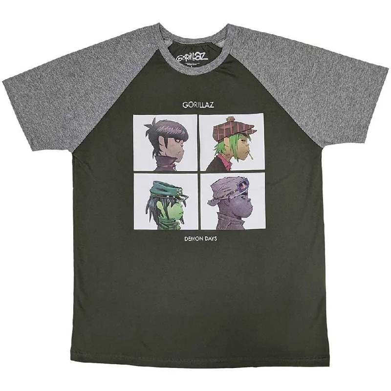 Gorillaz | Official Band Raglan T-Shirt | Demon Days Machine Wash Dry Clean Hand Wash