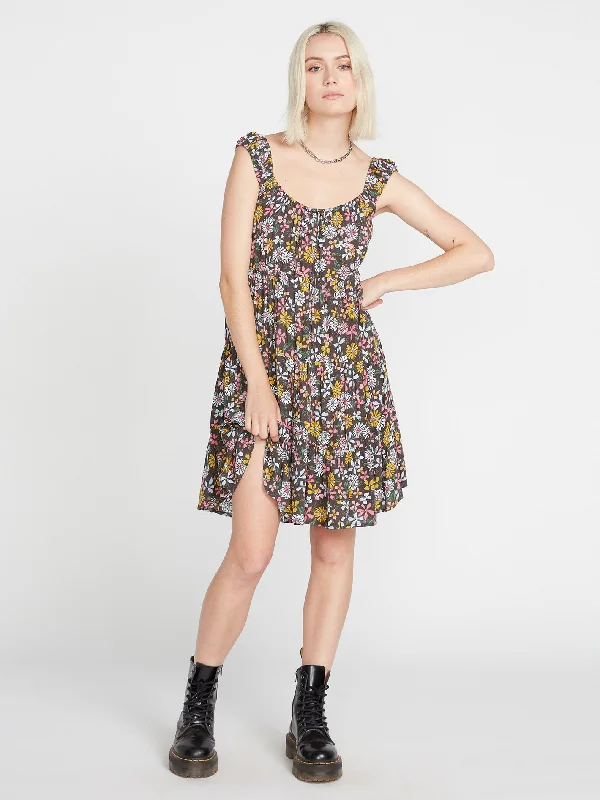 Happy Dazee Mini Dress - Espresso Elegant Floral-Print Mini Dress