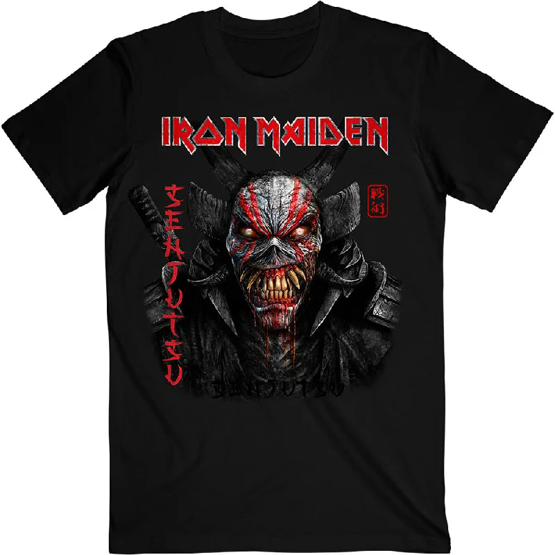 Iron Maiden | Official Band T-Shirt | Senjutsu Black Cover Vertical Logo Lace Blend Ribbed Blend Corduroy Blend