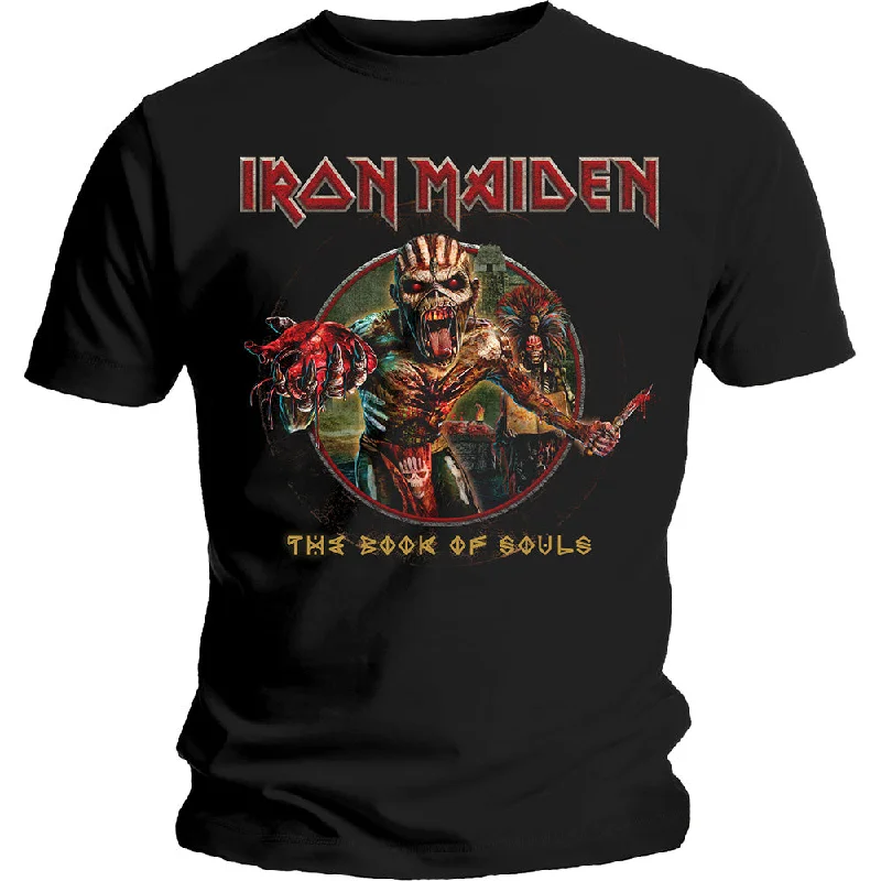 Iron Maiden | Official Band T-Shirt | Book of Souls Eddie Circle Oversized T-Shirt Spandex breathable