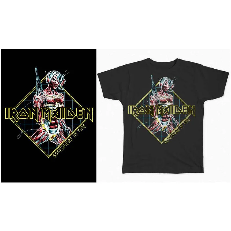 Iron Maiden | Official Band T-Shirt | Somewhere in Time Diamond Thin T-Shirt Open Front Quick Dry