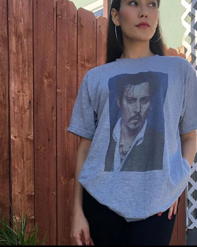 Johnny Depp Graphic T-shirt Spandex Blend Rayon Blend Denim Blend