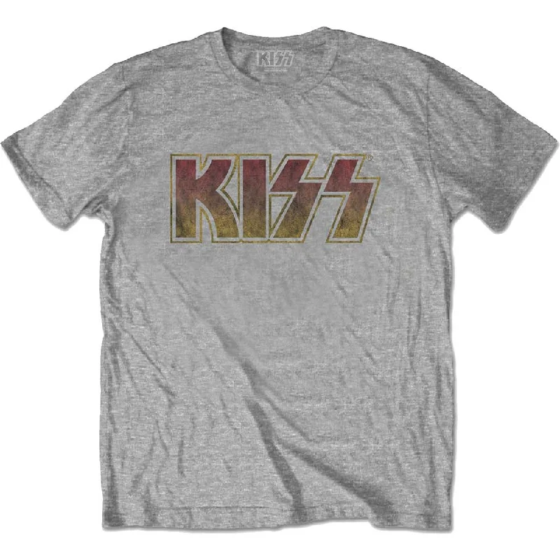 KISS | Official Band T-Shirt | Vintage Classic Logo Terry Blend Velvet Blend Canvas Blend