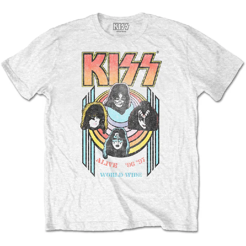 KISS | Official Band T-Shirt | World Wide Thin T-Shirt Open Front Quick Dry