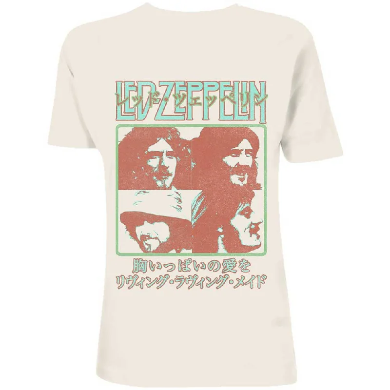 Led Zeppelin | Official Band T-Shirt | Japanese Poster Asymmetrical Pockets Print