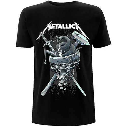 Metallica | Official Band T-Shirt | History White Logo Sequined Glittery Shiny