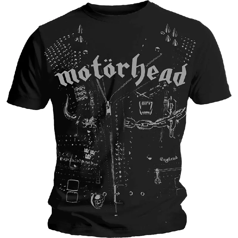 Motorhead | Official Band T-Shirt | Leather Jacket Welt Pockets Slit Pockets