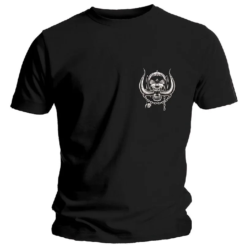 Motorhead | Official Band T-Shirt | Pocket Logo Notch Collar Peter Pan Collar Cowl Neck