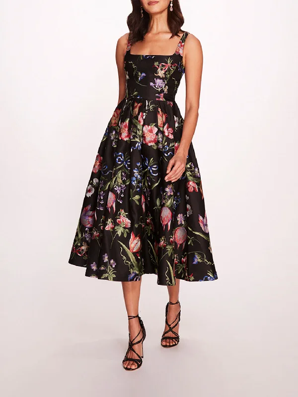 Alex Midi Dress Trendy Floral Wrap Midi Dress