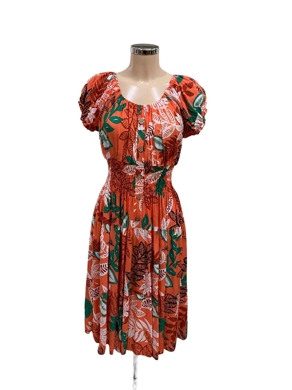 New Summer Tropical Print Bardot Midi Dress (3 Colours) Comfortable Wrap Midi Dress