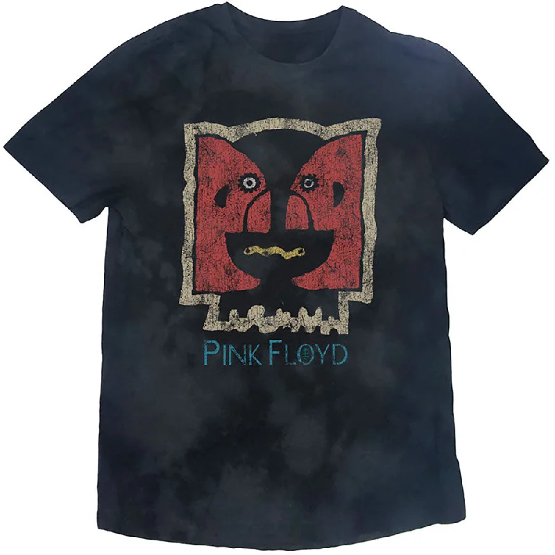 Pink Floyd | Official Band T-Shirt | Division Bell Vintage (Dip-Dye) Hooded Caped Shawl Collar