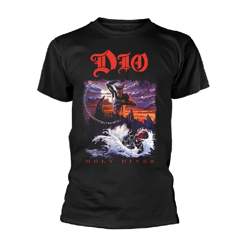 Dio Unisex T-shirt: Holy Diver Mesh Blend Leather Blend Suede Blend