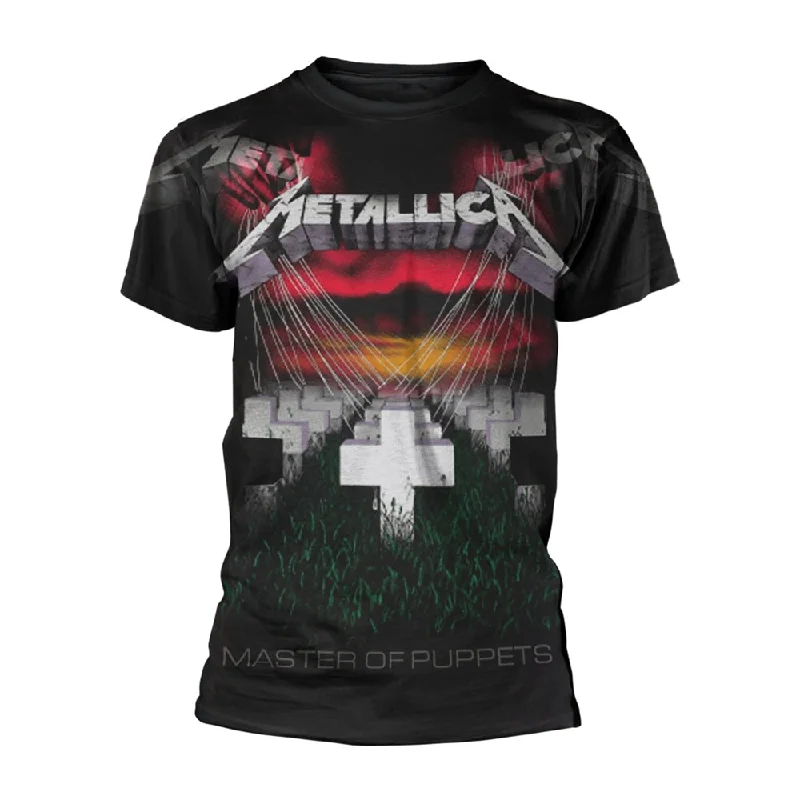 Metallica Unisex T-shirt: Puppets Faded (All Over) (back print) Rayon Fabric Velvet Fabric Corduroy Fabric