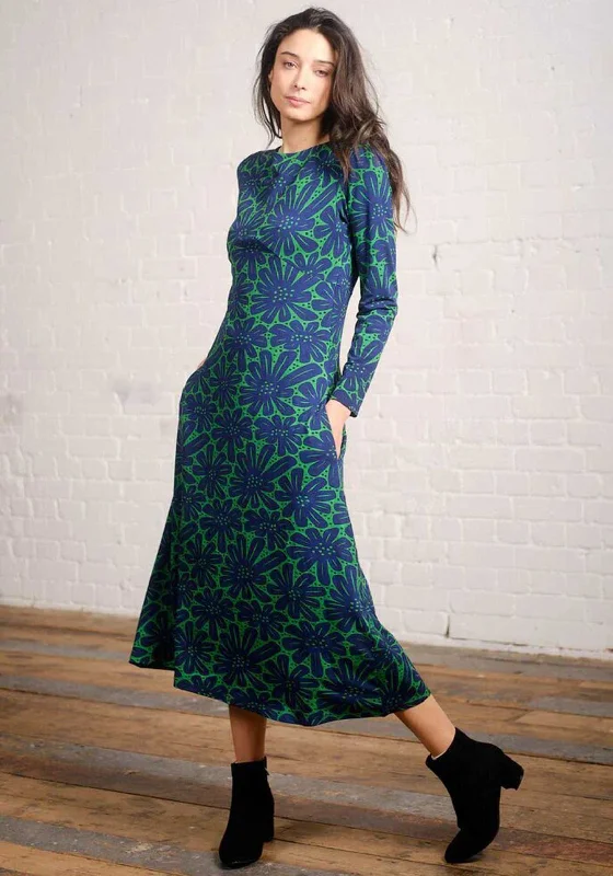 Pretty Vacant Ash Floral Midi Dress, Navy Comfortable Adjustable Strap Midi Dress