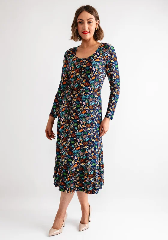 Pretty Vacant Gabi Acorn Print Midi Dress, Navy Multi Comfortable Deep V Midi Dress