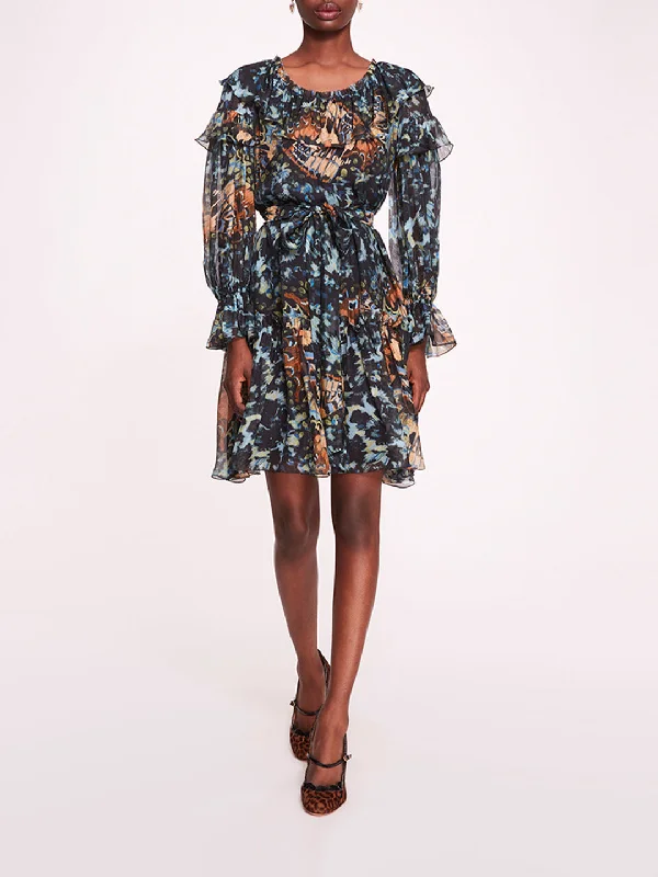 Monarch Mini Dress Classic Floral Print Mini Dress