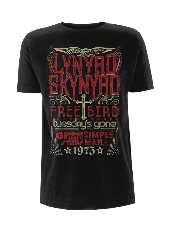 Lynyrd Skynyrd Unisex T-shirt: Freebird 1973 Hits Chenille Blend Fleece Blend Nylon Blend