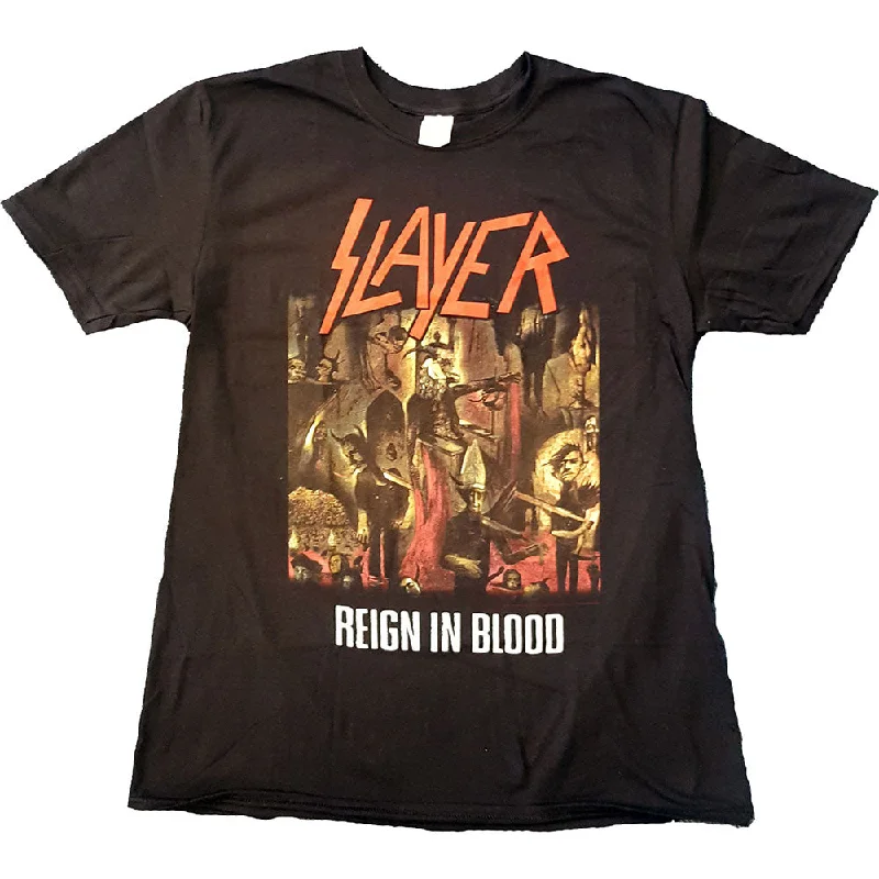 Slayer | Official Band T-Shirt | Reign in Blood Oversized T-Shirt Spandex breathable