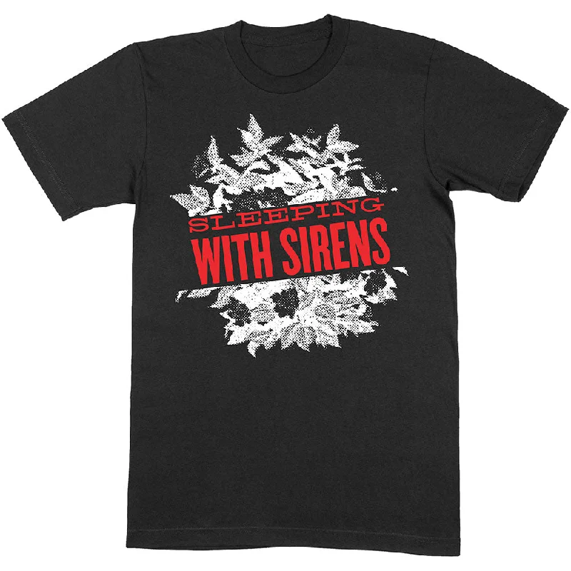 Sleeping With Sirens | Official Band T-Shirt | Floral Mesh Blend Leather Blend Suede Blend