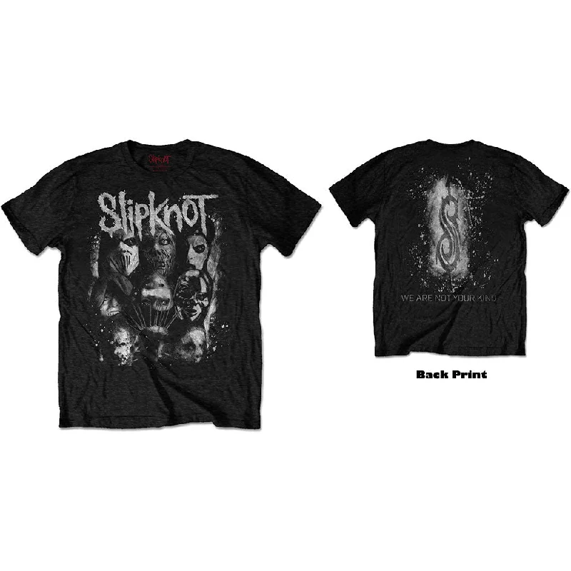 Slipknot | Official Band T-Shirt | WANYK White Splatter (Back Print) Embroidered Appliqued Beaded