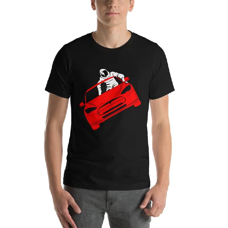 Tesla Starman Shirt, SpaceX Inspired T-Shirt for Elon Musk Fanboys Front Pockets Side Pockets Patch Pockets