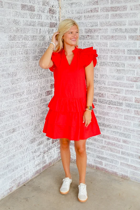 That's So Your Color Ruffle Tiered Mini Dress Comfortable Shift Mini Dress