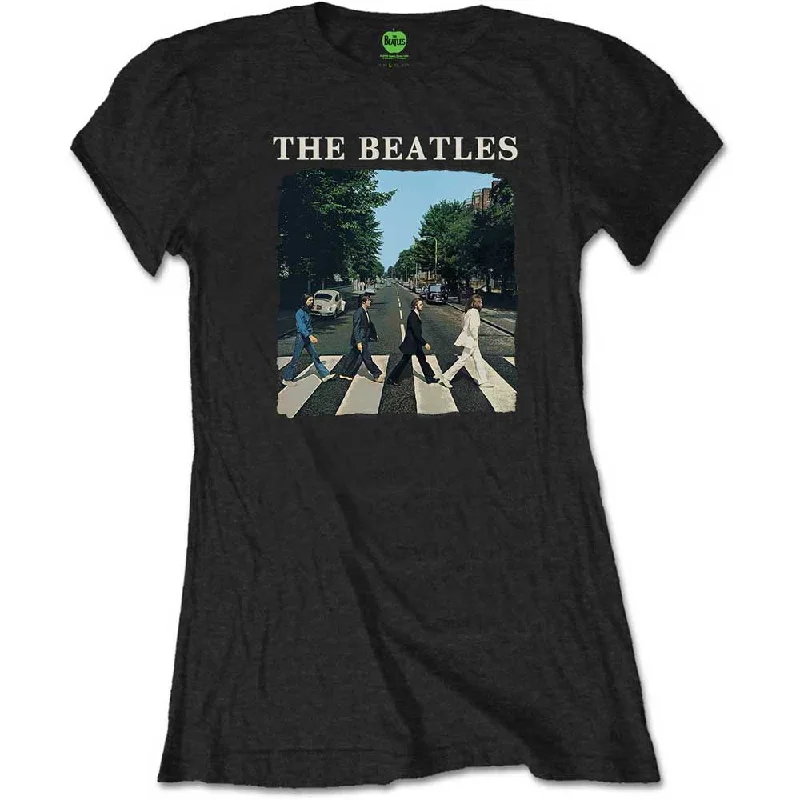 The Beatles Ladies T-Shirt: Abbey Road & Logo Polka Dot Checkered Tartan