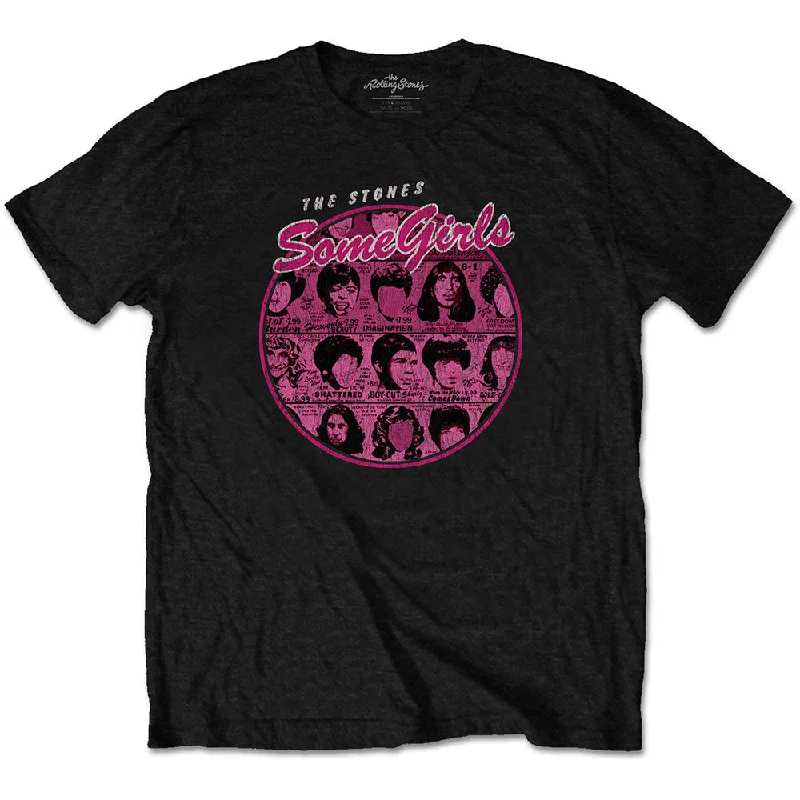 The Rolling Stones | Official Band T-Shirt | Some Girls Circle Version 1 Faux Fur Fabric Real Fur Fabric Shearling Fabric