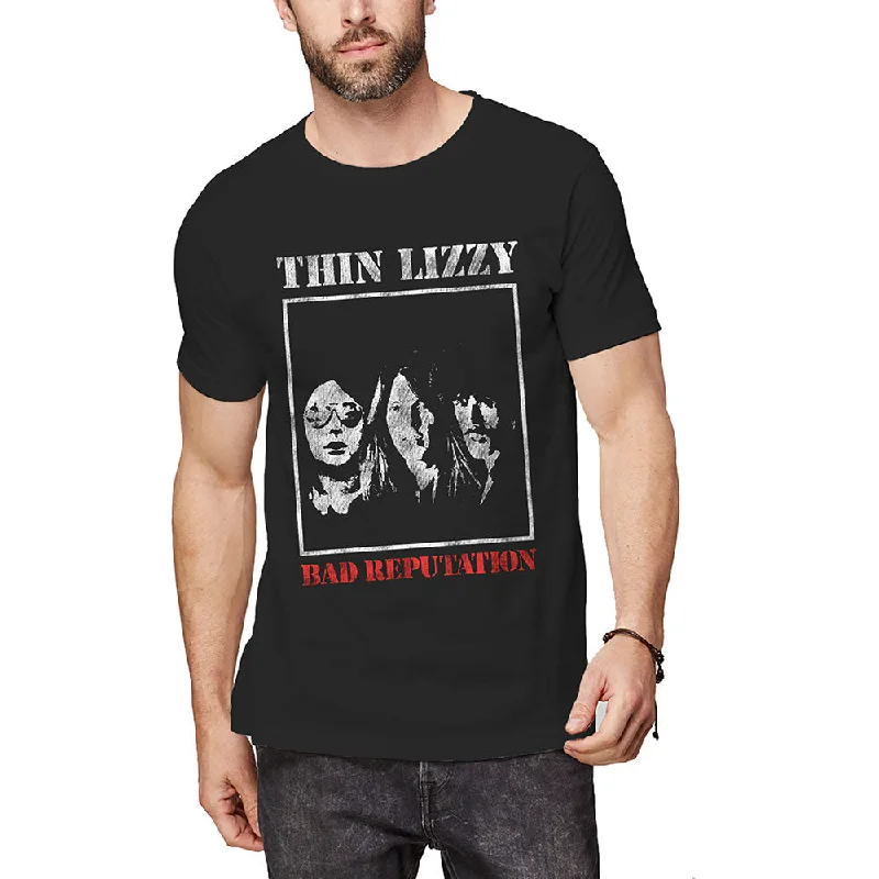 Thin Lizzy | Official Band T-Shirt | Bad Reputation Zippered Front Buttoned Front Snap Front