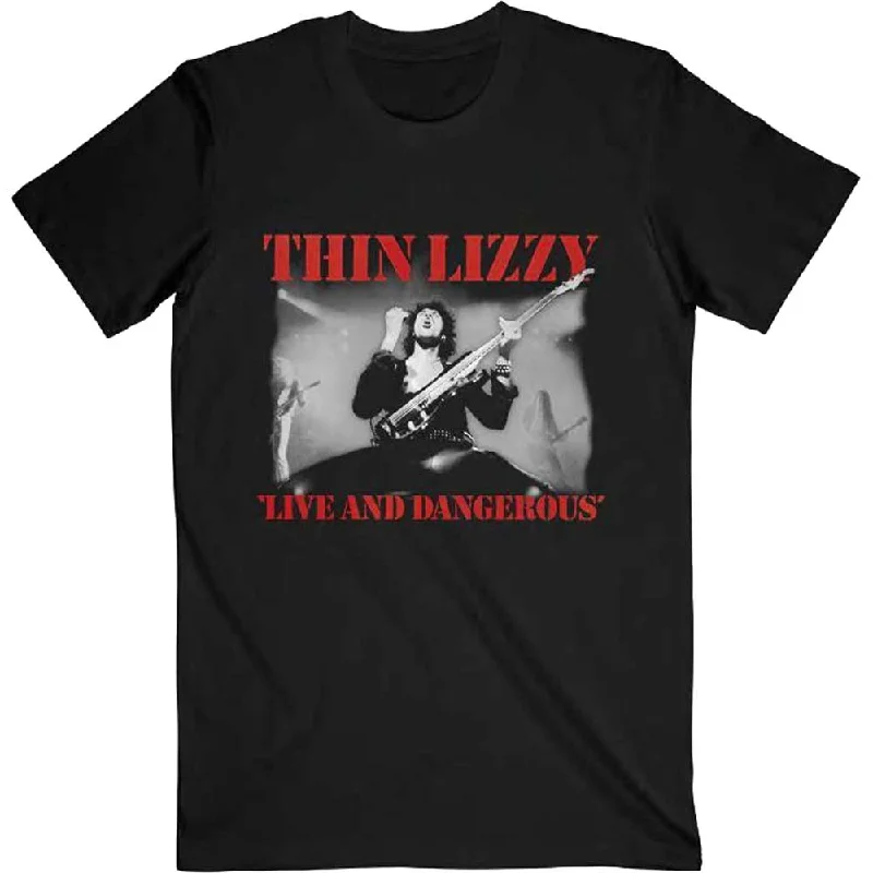 Thin Lizzy | Official Band T-Shirt | Live & Dangerous Polka Dot Checkered Tartan